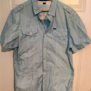 Buffalo David Bitton Blue Casual Button Down Shirt